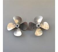 Vuzmode 1 COPPIA Elica a quattro pale CW CCW, for parti di barche RC Eliche da 60 mm Puntelli con apertura da 4 mm In lega di zinco Elica per barca in metallo