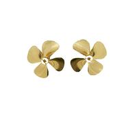 Vuzmode 1 coppia Elica Avanti Retromarcia In Lega di Zinco 4 Pale Paddle RC Rimorchiatore Bait Modello di Barca Viti Prop Girante Dia 55/60mm Apertura 4mm Elica per barca in metallo(Dia 55mm golden)