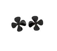 Vuzmode 1 coppia Elica Avanti Retromarcia In Lega di Zinco 4 Pale Paddle RC Rimorchiatore Bait Modello di Barca Viti Prop Girante Dia 55/60mm Apertura 4mm Elica per barca in metallo(Dia 60mm black)