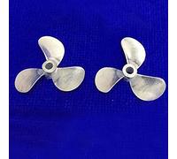 Vuzmode 1 paio di eliche a 3 pale con foro for albero da 4 mm, paddle, for la simulazione di barche a vela RC, D28/D32mm in lega di zinco Elica per barca in metallo(1pair 28x4mm)
