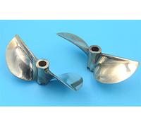 Vuzmode 1 pz RC Modello A Benzina Barca CW CCW Elica 7616 2 pale In Rame Paddle Albero Foro 6.35mm Prop Diametro 76mm for FAI DA TE Barca Da Corsa Elica per barca in metallo(1pcs cw 1pcs ccw)