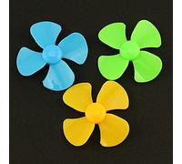 Vuzmode 20 pz Elica a 4 Pale Diametro 60mm Apertura 1.5mm ABS Modello PC Paddle Giallo Blu Verde Fan Foglia Prop DIY Tech Fare Accessori Elica per barca in metallo(Green)