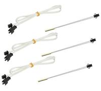 Vuzmode 3 sensori termistori NTC100K for stampante 3D, sensore termistore temperatura con cavo 3950, terminale SM con testa in ottone Termistore per stampante 3D(BLACK (1M) US)
