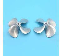 Vuzmode 4x60mm In Lega di Zinco 4 Pale Elica Full Immersion Metal Paddle CW CCW Pezzi di Ricambio for RC Esche Da Pesca Rimorchiatore carico Nave Elica per barca in metallo(1pair 4mm)