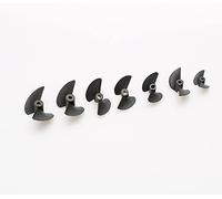 Vuzmode 6 pezzi parti di barche RC 2 pale eliche apertura 3,18 mm 4 mm 4,76 mm diametro pala in plastica 27/30/32/35/38/40/42/45/47 mm oggetti di scena Elica per barca in metallo(4.76x38mm)