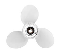 Vuzmode 63V-45945-00-EL Elica fuoribordo for Barche in Lega di Alluminio 9 1/4 X 10, for, 9,9-15HP 3 Pale R Rotazione Bianca 8 Denti scanalati Elica per Barche