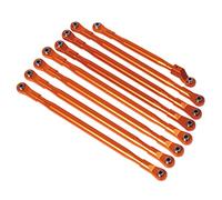 Vuzmode 8 Pezzi in Alluminio collegamenti Panhard Bar Sospensione Collegamento Set con Asta in Metallo 1/6 RC Crawler Car, for assiale, for SCX6 JLU Wrangler Braccio di Sospensione RC(Orange)