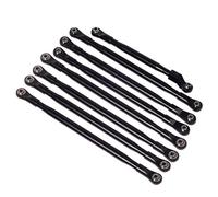 Vuzmode 8 Pezzi in Alluminio collegamenti Panhard Bar Sospensione Collegamento Set con Asta in Metallo 1/6 RC Crawler Car, for assiale, for SCX6 JLU Wrangler Collegamento Sospensione Auto RC(Schwarz)