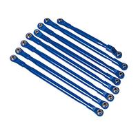 Vuzmode 8 Pezzi in Alluminio collegamenti Panhard Bar Sospensione Collegamento Set con Asta in Metallo 1/6 RC Crawler Car, for assiale, for SCX6 JLU Wrangler Braccio di Sospensione RC(Blue)
