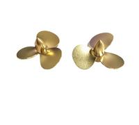 Vuzmode Apertura dell'elica a 3 pale M4 Puntelli marini a paletta in ottone, for modello di barca elettrica di simulazione RC Diametro 35mm Elica per barca in metallo(1pair)
