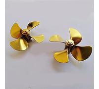 Vuzmode Apertura dell'elica a 4 pale M4 Altezza 8 mm Paletta in ottone Puntelli inversi positivi in miniatura, for nave RC fatta a mano Diametro 42 mm Elica per barca in metallo(1pair)