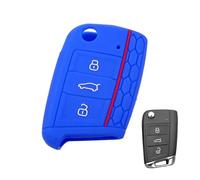 Vuzmode Custodia in silicone for chiave a scatto a 3 pulsanti, for VW, for Golf, 7 MK7, for Skoda, for Octavia, COMBI, for Seat, LEON, IBIZA, CUPTRA Custodia per chiavi auto(Dark Blue)