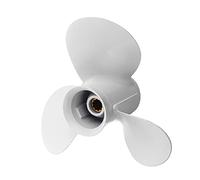 Vuzmode Elica fuoribordo for Barche 9 7/8 X 11 1/4 in Lega di Alluminio 664-45947-01-EL, for, 20-30HP Bianco 10 Denti scanalati 3 Lame Elica per Barche
