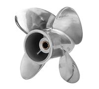 Vuzmode Elica fuoribordo Marina for Barche in Acciaio Inossidabile da 9,9x9 Pollici RH 4 Pale 10 Denti scanalati Motore 25/30 HP Scatola Ingranaggi da 3 Pollici Elica per Barche