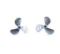 Vuzmode Elica in lega di zinco a 3 pale Elica in metallo completamente sommersa Pagaia CW CCW, for barca di alimentazione RC Barca con esca elettrica Albero da 4 mm Elica per barca in metallo(1pc 48mm