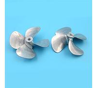 Vuzmode Elica in lega di zinco for barca da esca Eliche a quattro pale Full Immersion D60mm CW CCW Puntelli con apertura 4mm 5mm, for parti dell'albero di barche RC Elica per barca in metallo(1pair 4m