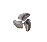 Vuzmode Puntelli in lega di alluminio di magnesio Elica da 6,35 mm con apertura a pale inverse CNC, for modello di nave RC senza spazzole Elica per barca in metallo