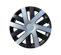 Vuzmode Set da 4 coprimozzi 14 pollici, copricerchi, nero lucido con inserto grigio Coprimozzo