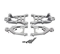 Vuzmode Set di Bracci for sospensioni Anteriori in Metallo CNC, for 1/5, for HPI Rovan KM, for Parti di Giocattoli for Auto Baja 5B SS 5T Rc Collegamento Sospensione Auto RC(Silver)
