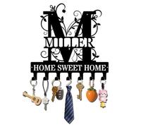 VUZUCOSH Portachiavi personalizzato in metallo con nome di famiglia, Custom Key Hanger Wall Mount, Personalizzato nome ganci nome, Family Name Coat Rack, Regali di inaugurazione della casa,