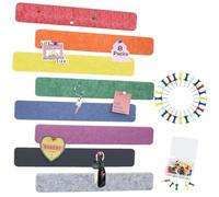 Vuzvuv 8 strisce colorate in feltro per bacheca, 35 spille, autoadesive, leggere, non danneggia la parete, appunti, foto, orari, AnnOzments.