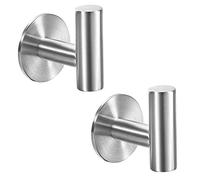 Vuzvuv - Ganci adesivi in acciaio inox SUS304, resistenti e impermeabili, ganci da parete autoadesivi per cappotti, accappatoio, asciugamani, per bagno, cucina, montaggio a parete, confezione da 2