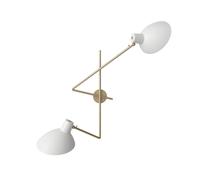 VV Cinquanta Applique Doppia Ottone/Bianco
