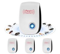 VVancha Tech 4 Pack Repellente ad Ultrasuoni per Topi,Repellente Ultrasuoni per Uso Interno,Per Topi per Insetti, Anti, Zanzare, Formiche, Ratti, Scarafaggi, Sicuro per Umani e Animali Domestici