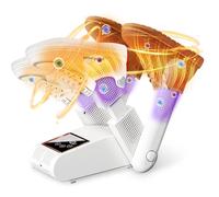 VVancha Tech Asciuga Scarpe Elettrico, Asciuga Stivali in Modo Veloce, Asciuga Pieghevole, Timer Scalda Scarponi Elimina Odori Guanti per Scarpe Guanti Cappelli Calzini Scarponi (Bianco)