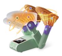 VVancha Tech Asciuga Scarpe Elettrico, Asciuga Stivali in Modo Veloce, Asciuga Scarponi Pieghevole, Timer Scalda Scarponi Elimina Odori Guanti per Scarpe Guanti Cappelli Calzini Scarponi (Verde)