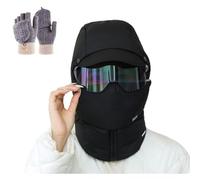 VVAULT Agriculturi - Cappuccio impermeabile foderato in pile, 2026, nuovo cappello 3 in 1 per agricoltura, maschera antivento da sci per sci ed escursionismo, Nero , Taglia unica