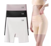 VVAULT Choosemuc, mutandine da donna in seta di ghiaccio, a vita alta, 3 in 1, invisibili, senza cuciture, 3 pezzi - 1, XXL