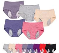 VVAULT Mutandine a vita alta a prova di perdite, confezione da 3/5/8 senza perdite, biancheria intima da donna, mutandine per incontinenza per donne, 5 pezzi - 3, 3XL