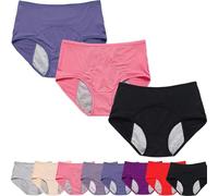 VVAULT Mutandine a vita alta a prova di perdite, confezione da 3/5/8 senza perdite, biancheria intima da donna, mutandine per incontinenza per donne, 3 pezzi - 1, 3XL