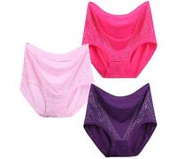 VVAULT Sofilace - Mutandine eleganti e confortevoli a tenuta stagna per anziani, biancheria intima da donna, in cotone, mutandine per controllo della pancia, 3 pezzi, 3 pezzi - 1, XL