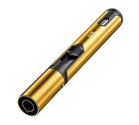 VVAY Accendino Jet Flame, Accendino a Gas Butano Ricaricabile, Accendino Antivento Lungo per Candele, Cucina, Campeggio, Barbecue, Camino. (Venduto senza Gas) D'oro