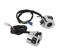 VVBNIN 1 Paio di Interruttori per Manubrio da 25 Mm Cromati per Moto Indicatori di Direzione Fari Clacson Pulsanti di Controllo Accensione/Interruttore Momentaneo Universale Pulsante avviamento Moto