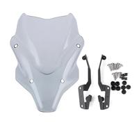 VVBNIN Compatibile con Yamaha per MT07 per FZ07 2021 2022 2023 2024 Parabrezza per Moto Parabrezza Deflettore Antivento A Doppia Bolla Visiera Parabrezza Deflettore Moto(Gray)