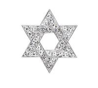 VVCome Spilla a forma di stella di David, con strass, spilla spirituale, Metallo Cristallo, Cristallo