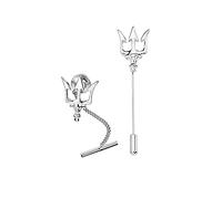 VVCome Spilla da uomo con corona e albero della vita, spilla a forma di albero della vita, ideale come regalo di nozze o di lavoro, Large, Metallo Cristallo, Cristallo