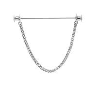 VVCome Spilla da uomo in metallo con nappa, spilla da camicia, accessori con confezione regalo, Acciaio inossidabile (placcato oro), Cristallo