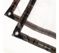 VVFLED Telone trasparente impermeabile in plastica trasparente con occhielli, antivento, trasparente, resistente, per serra, giardino, patio, tetto, canili o piante, 3 x 3 m