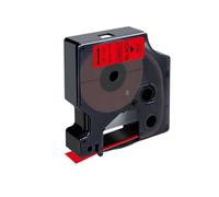 VVHKMSIL 10pcs 45013 D1 nastro compatibile D1 12mm Etichetta Cassette Funziona con 45010 45016 45017 45018 per Etichetta Manager 160 280 Etichetta Maker(Black on Red)