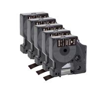 VVHKMSIL 5pcs 45013 12 mm d1 nastro compatibile con etichetta 160 280 stampanti nastro per stampanti per 45010 45016 45018(White on Black)