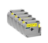 VVHKMSIL 5pcs MK-231 MK231 Sostituzione del nastro etichetta compatibile per MK231 MK-131 431 531 631 12 mm OFFERTI CON PT70 PT70 Etichetta Macchina della stampante(Black on Yellow)