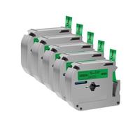 VVHKMSIL 5pcs MK-231 MK231 Sostituzione del nastro etichetta compatibile per MK231 MK-131 431 531 631 12 mm OFFERTI CON PT70 PT70 Etichetta Macchina della stampante(Black on Green)
