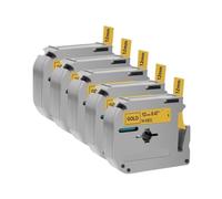 VVHKMSIL 5pcs MK-231 MK231 Sostituzione del nastro etichetta compatibile per MK231 MK-131 431 531 631 12 mm OFFERTI CON PT70 PT70 Etichetta Macchina della stampante(Black on Gold)