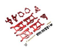 VVHKMSIL Coppa dello sterzo con braccio oscillante in metallo da 5 pezzi compatibile con 1/14 ZD Racing MT16 BX12 X12S JIUSI PT14R(Red)