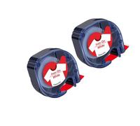 VVHKMSIL Etichetta in tessuto iron-on 2pk 12mm 18769 Works con 18768 18771 nero su bianco compatibile con la stampante LT-100H LT-100T(Red on White)