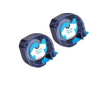VVHKMSIL Etichetta in tessuto iron-on 2pk 12mm 18769 Works con 18768 18771 nero su bianco compatibile con la stampante LT-100H LT-100T(Blue on White)